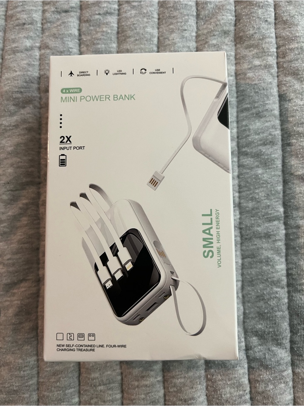 Mini Power Bank Portable Charger (White)